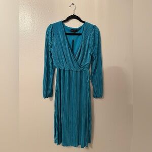 Chic Long Sleeve Teal Dress